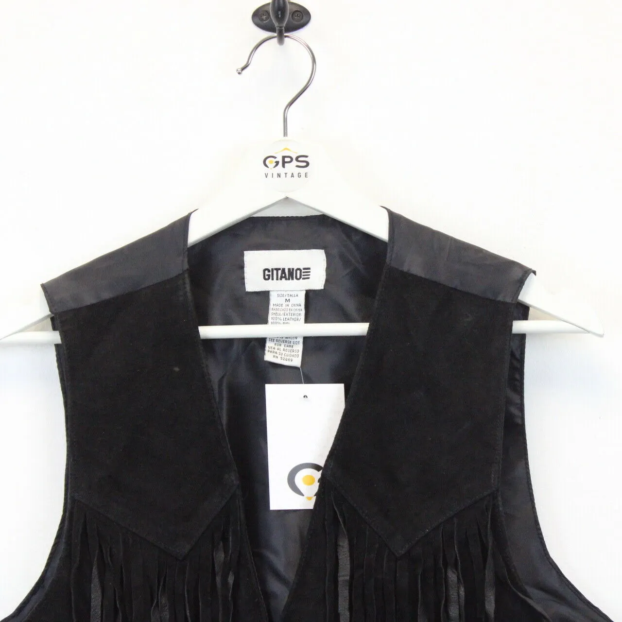 Womens Suede Western Vest Black | Medium