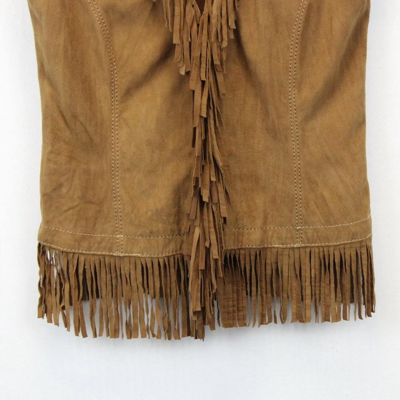 Womens Suede Western Vest Brown | XS