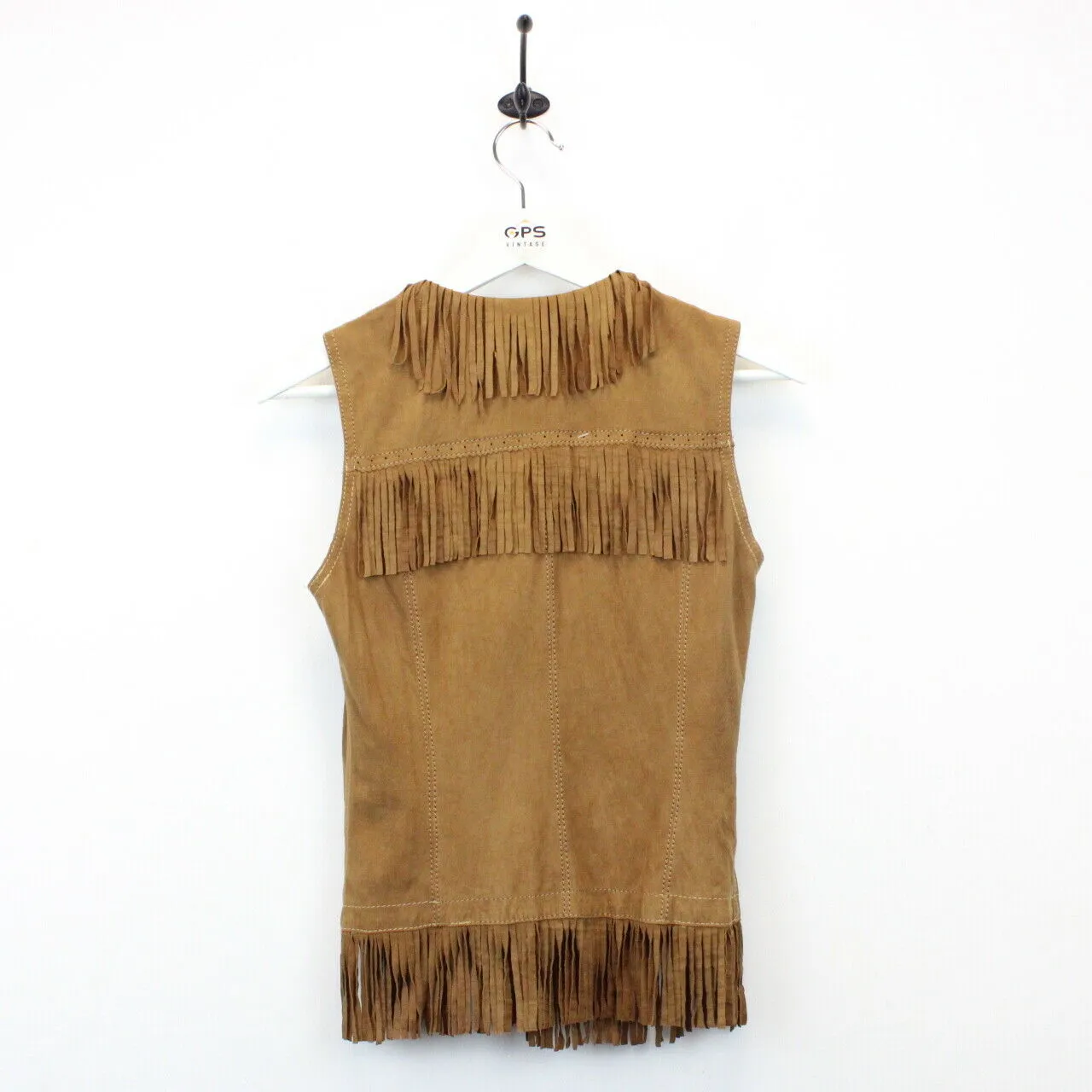 Womens Suede Western Vest Brown | XS