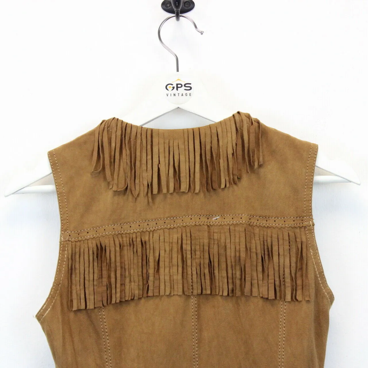 Womens Suede Western Vest Brown | XS