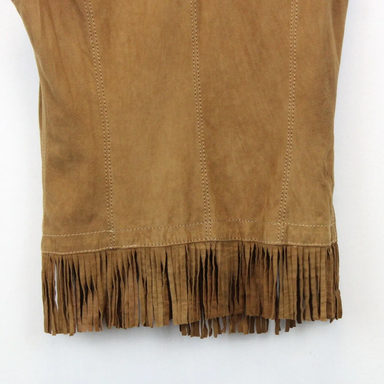 Womens Suede Western Vest Brown | XS